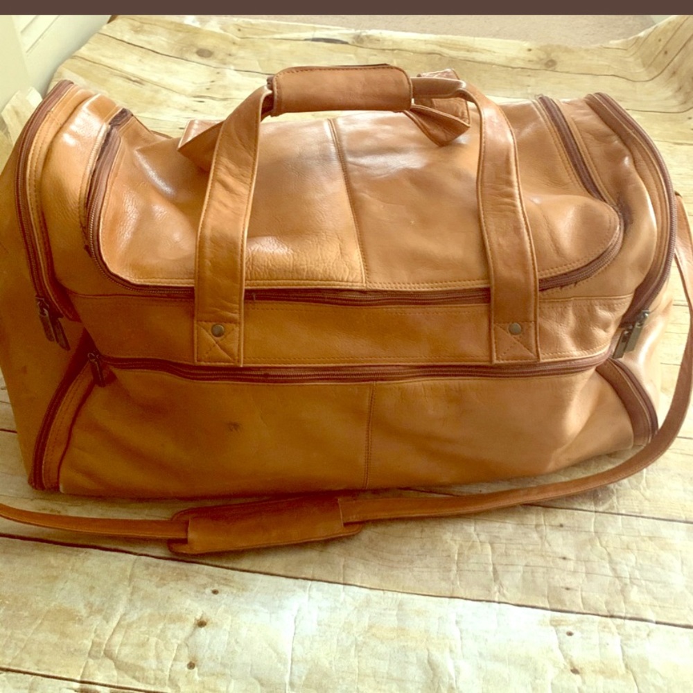 Large Brown Leather Duffle bag